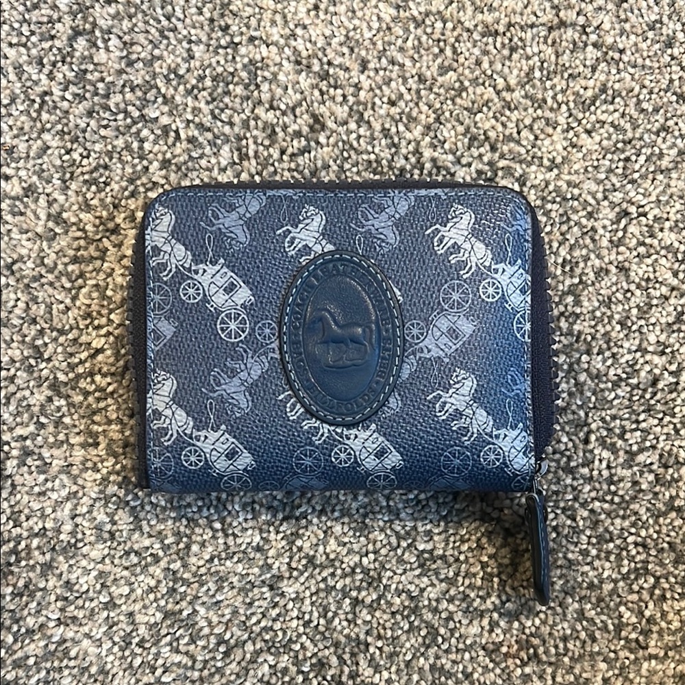 Coach Small Zip Around Wallet With Horse And Carriage Print And Archive Patch